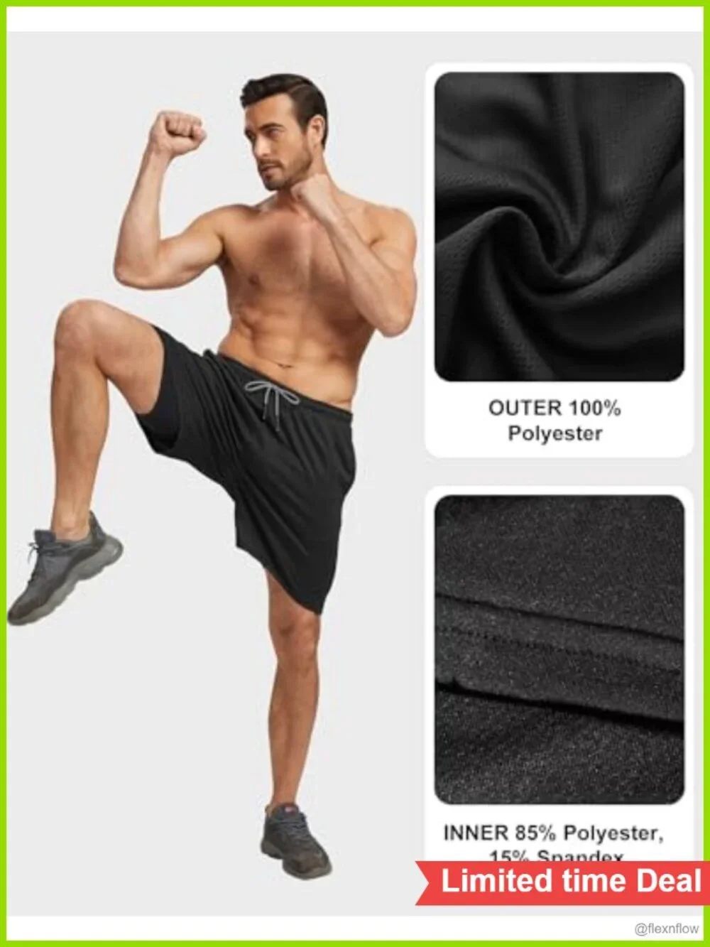 5 Pack Men's 2 in 1 Running Shorts with Compression Liner Athletic Workout